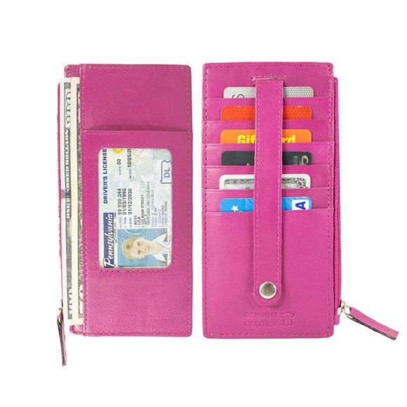 Genuine Leather Credit Card Holder Slim Women Wallet - Picture 5 of 7